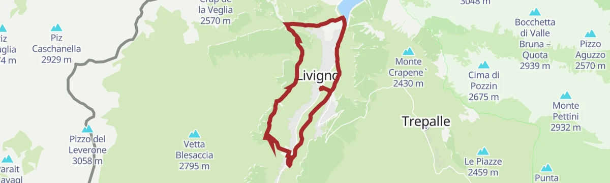 Route map: Livigno-Giro delle Tee "Easy Loop Route"